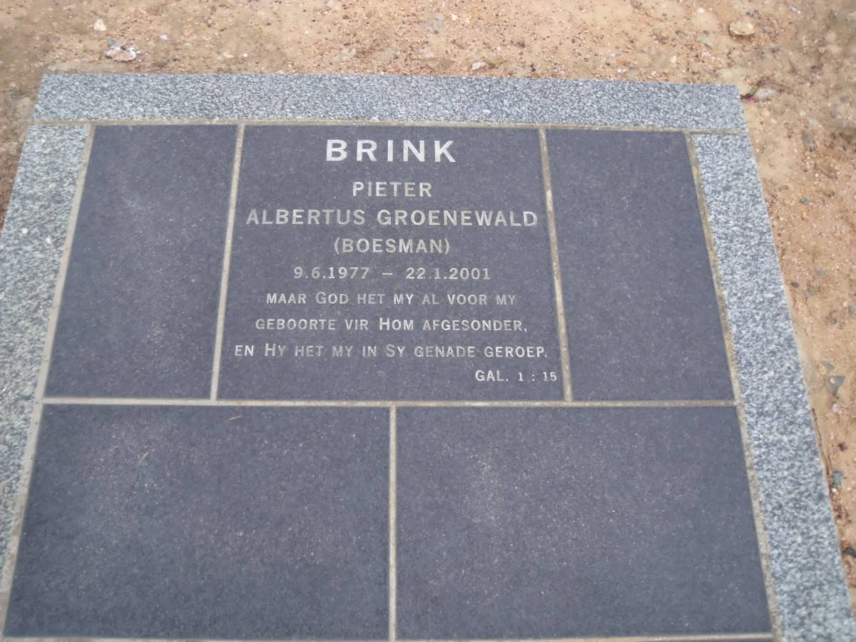 BRINK Pieter Albertus Groenewald 1977-2001