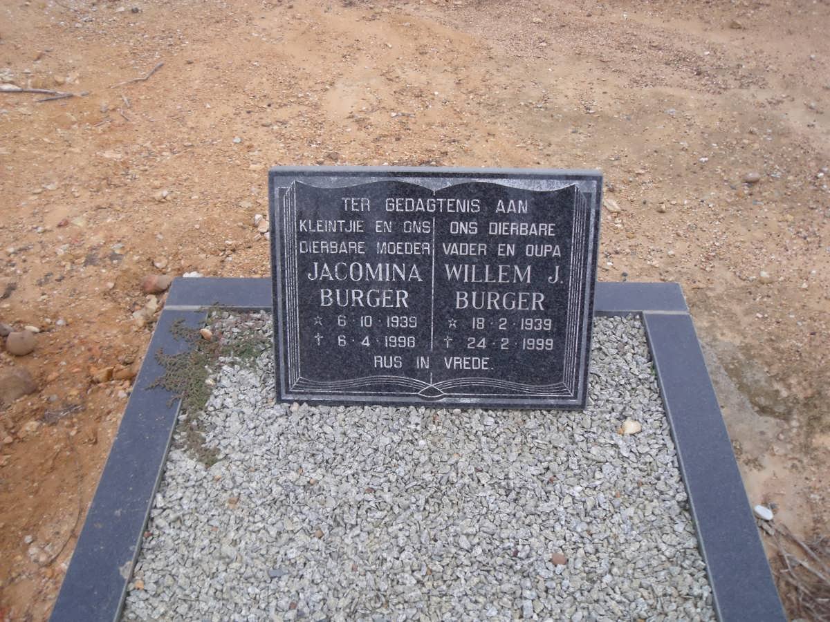 BURGER Willem J. 1939-1999 &amp; Jacomina 1939-1998