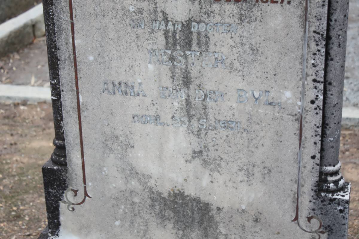 BYL Anna, van der nee BRIERS 1837-1927 :: VAN DER BYL Hester Anna -1931