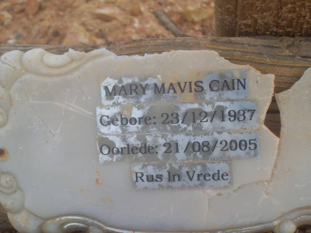 CAIN Mary Mavis 1937-2005