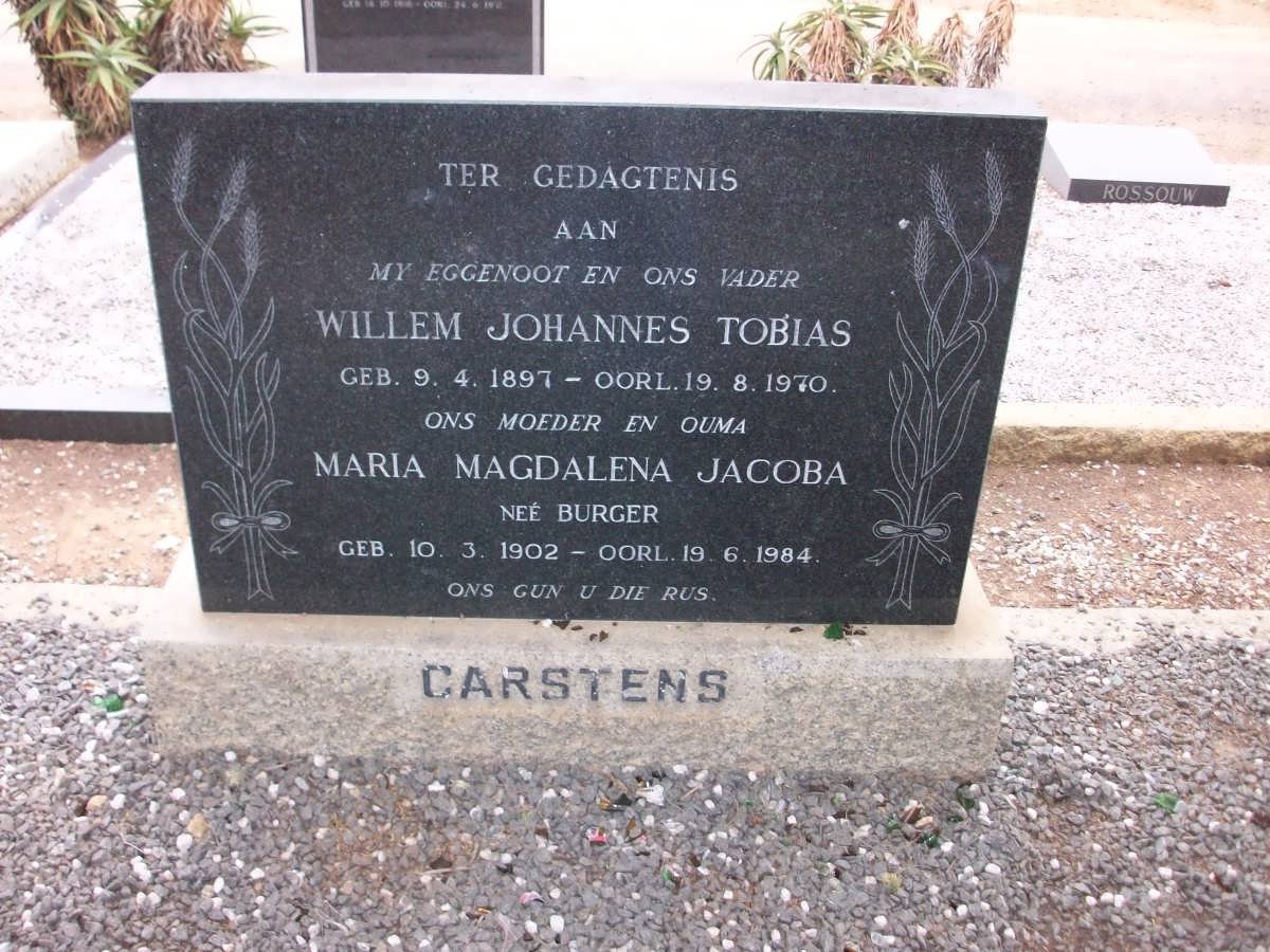 CARSTENS Willem Johannes Tobias 1897-1970 &amp; Maria Magdalena Jacoba BURGER 1902-1984