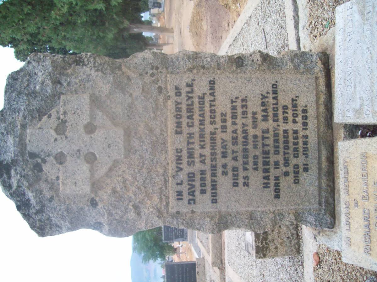 CARLYLE David Smith 1862-1933 &amp; Harriette Mary 1870-1969