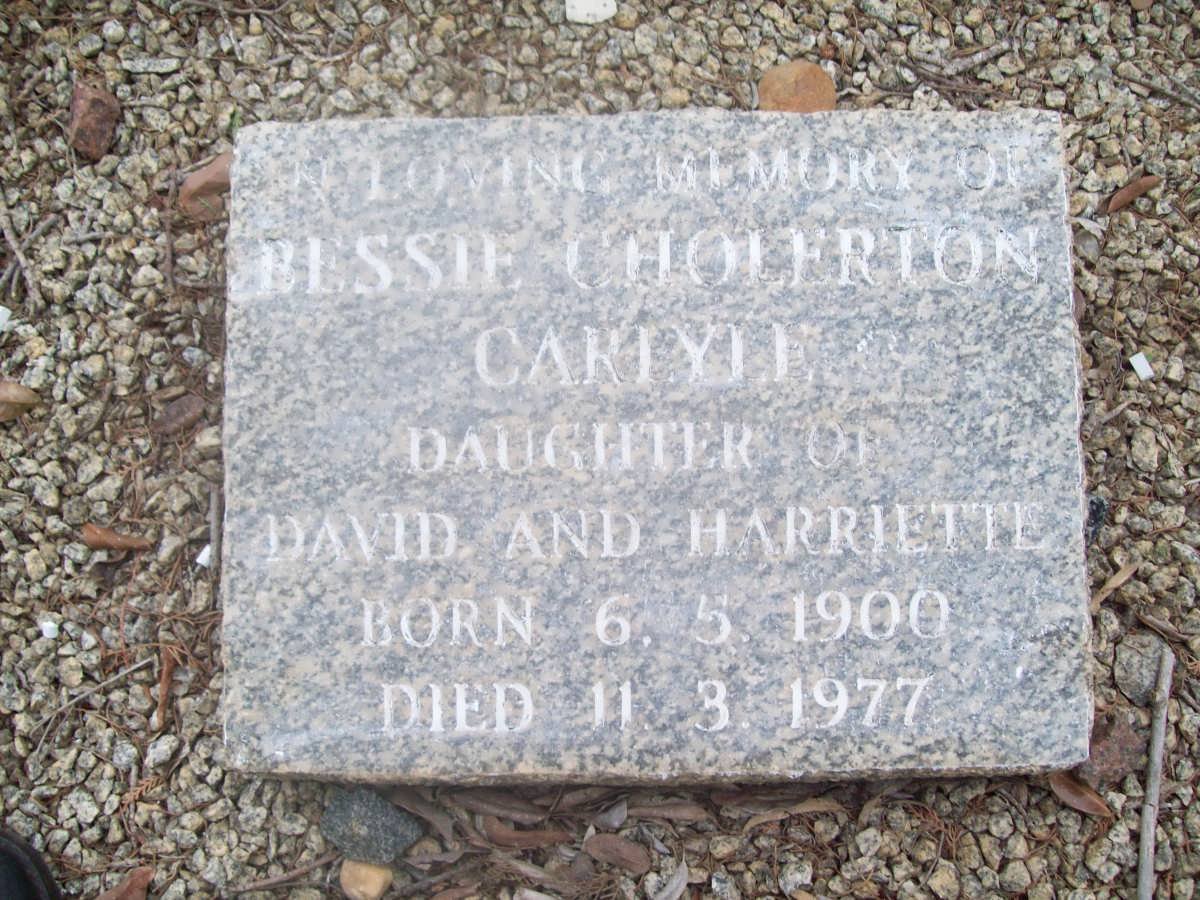 CARLYLE Bessie Cholerton 1900-1977