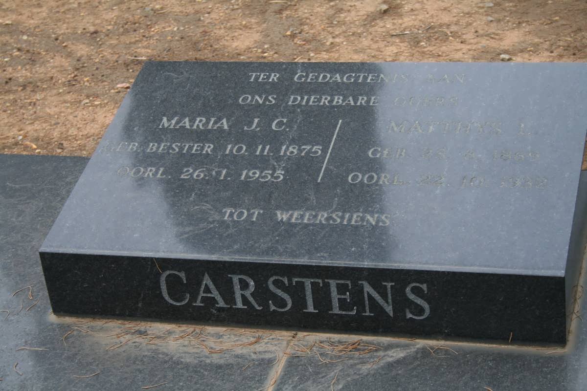 CARSTENS Matthys L. 1869-1932 &amp; Maria J.C. BESTER 1875-1955
