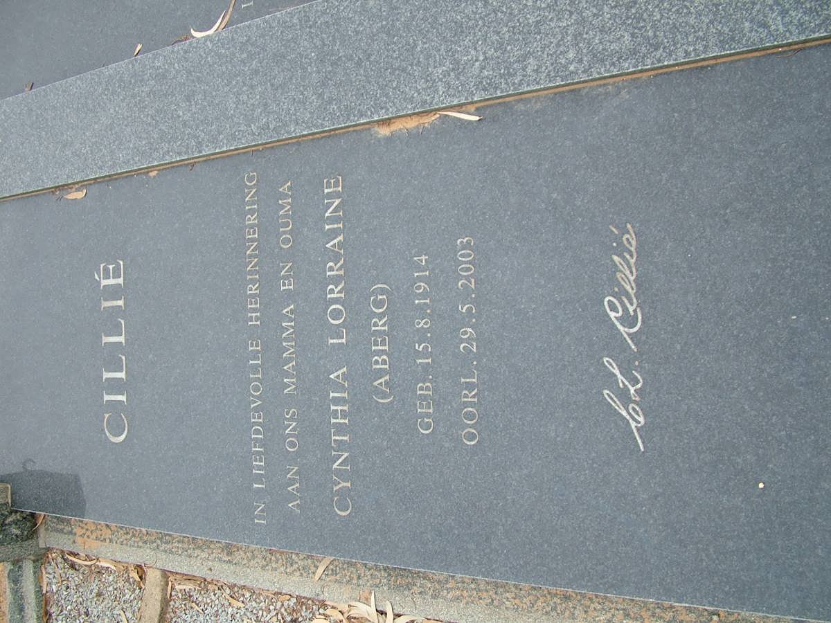 CILLIÉ Schalk Joubert 1914-2003 &amp; Cynthia Lorraine ABERG 1914-2003