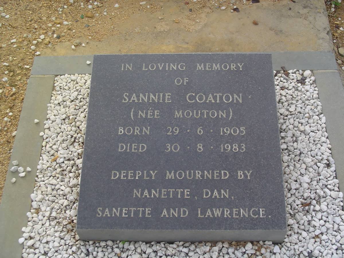 COATON Sannie nee MOUTON 1905-1983