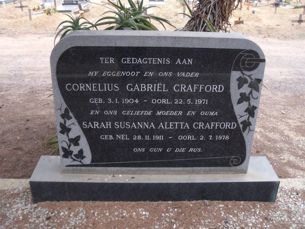 CRAFFORD Cornelius Gabriël 1904-1971 &amp; Sarah Susanna Aletta  NEL 1911-1978