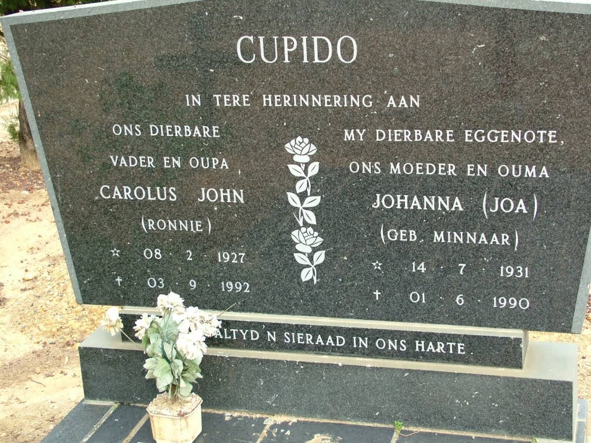 CUPIDO Carolus John 1927-1992 &amp; Johanna MINNAAR 1931-1990