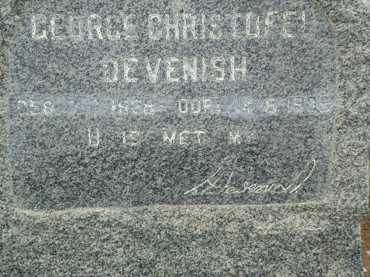DEVENISH George Christofel 1928-1985 :: DEVENISH Louisa Johanna Jacoba 1940-1990