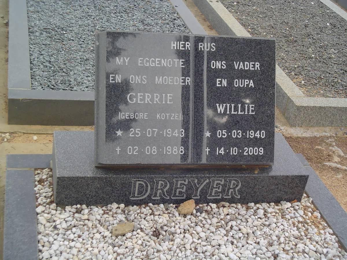 DREYER Willie 1940-2009 &amp; Gerrie KOTZE 1943-1988
