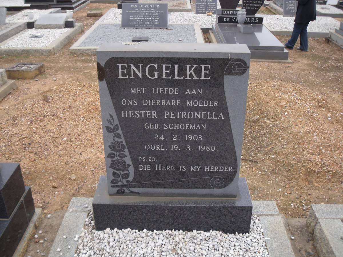 ENGELKE Hester Petronella nee SCHOEMAN 1903-1980