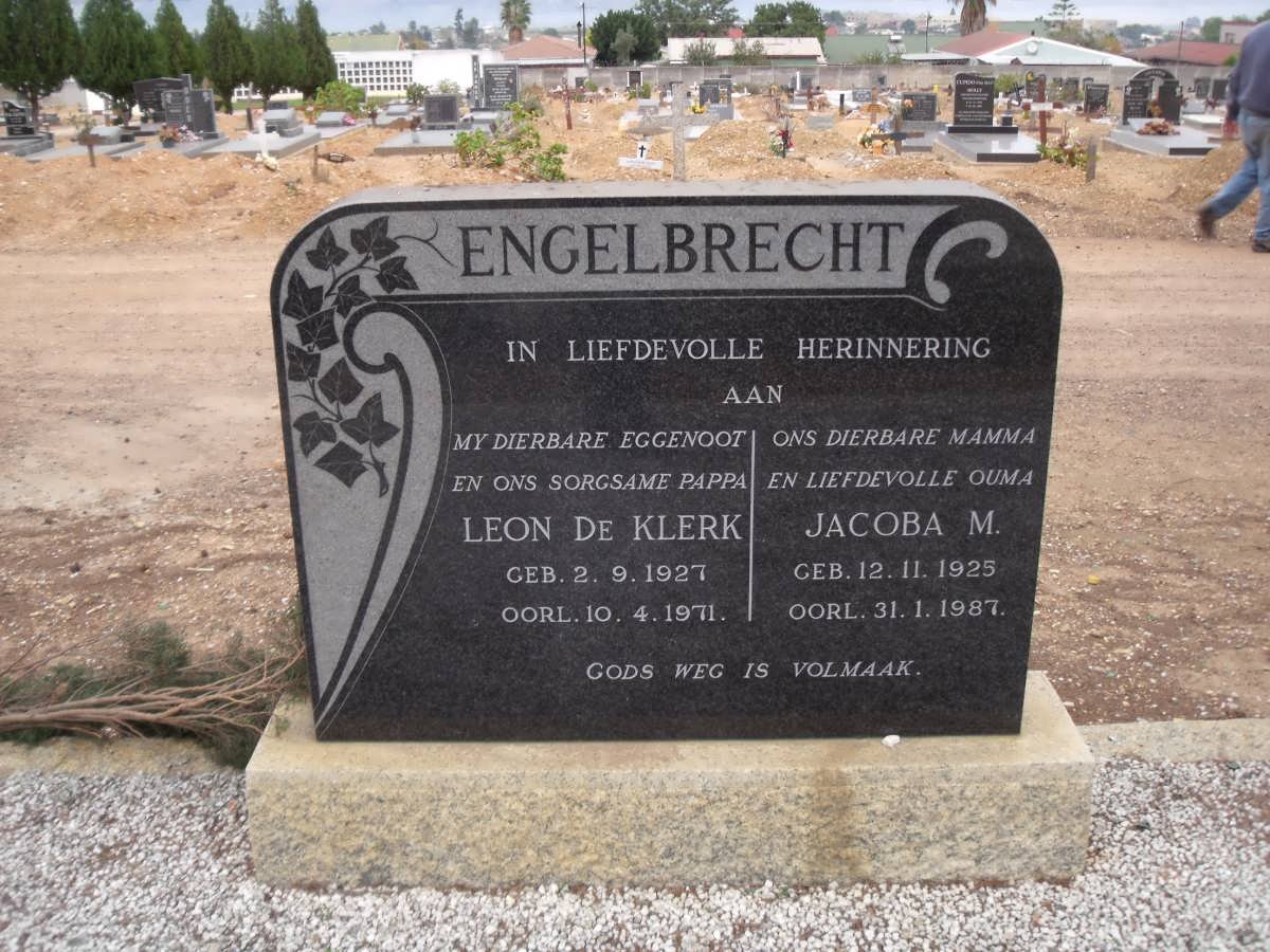 ENGELBRECHT Leon de Klerk 1927-1971 &amp; Jacoba M. 1925-1987