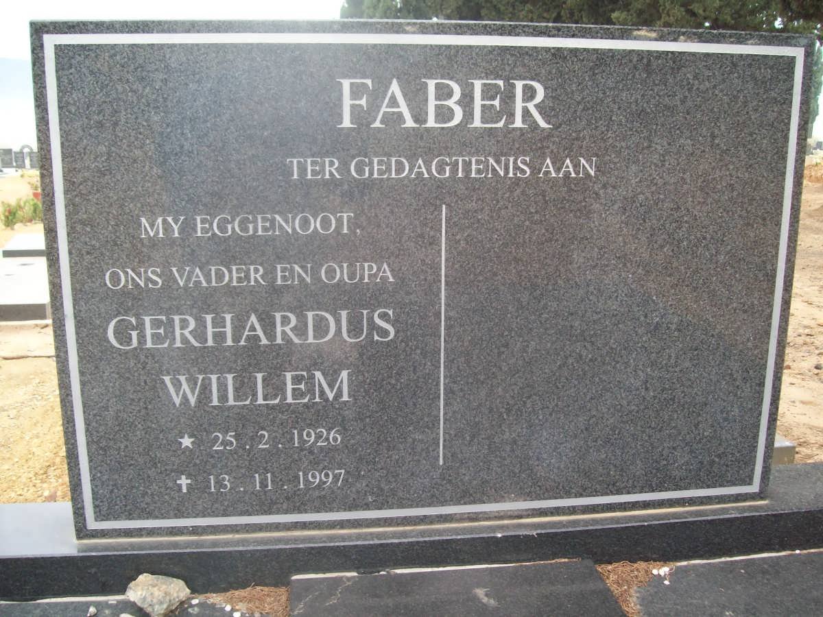 FABER Gerhardus Willem 1926-1997