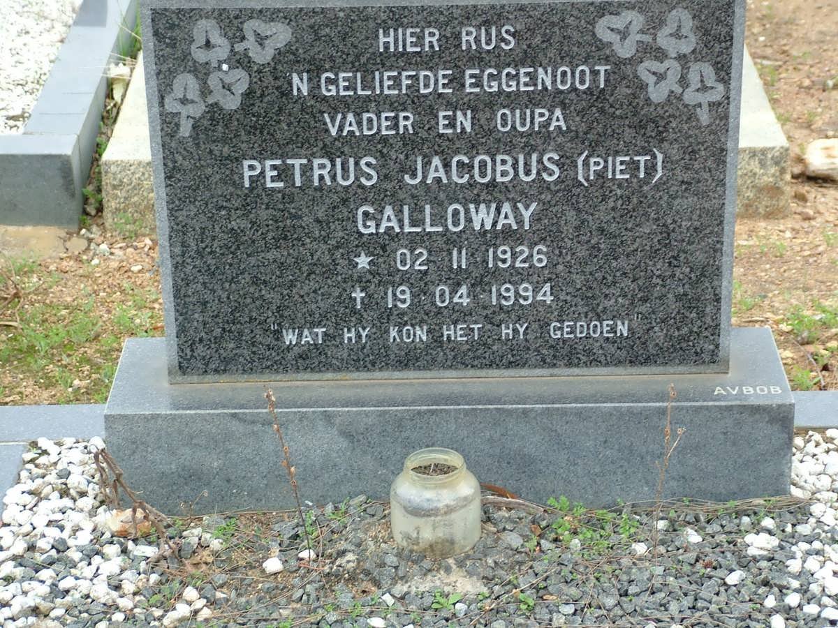 GALLOWAY Petrus Jacobus 1926-1994