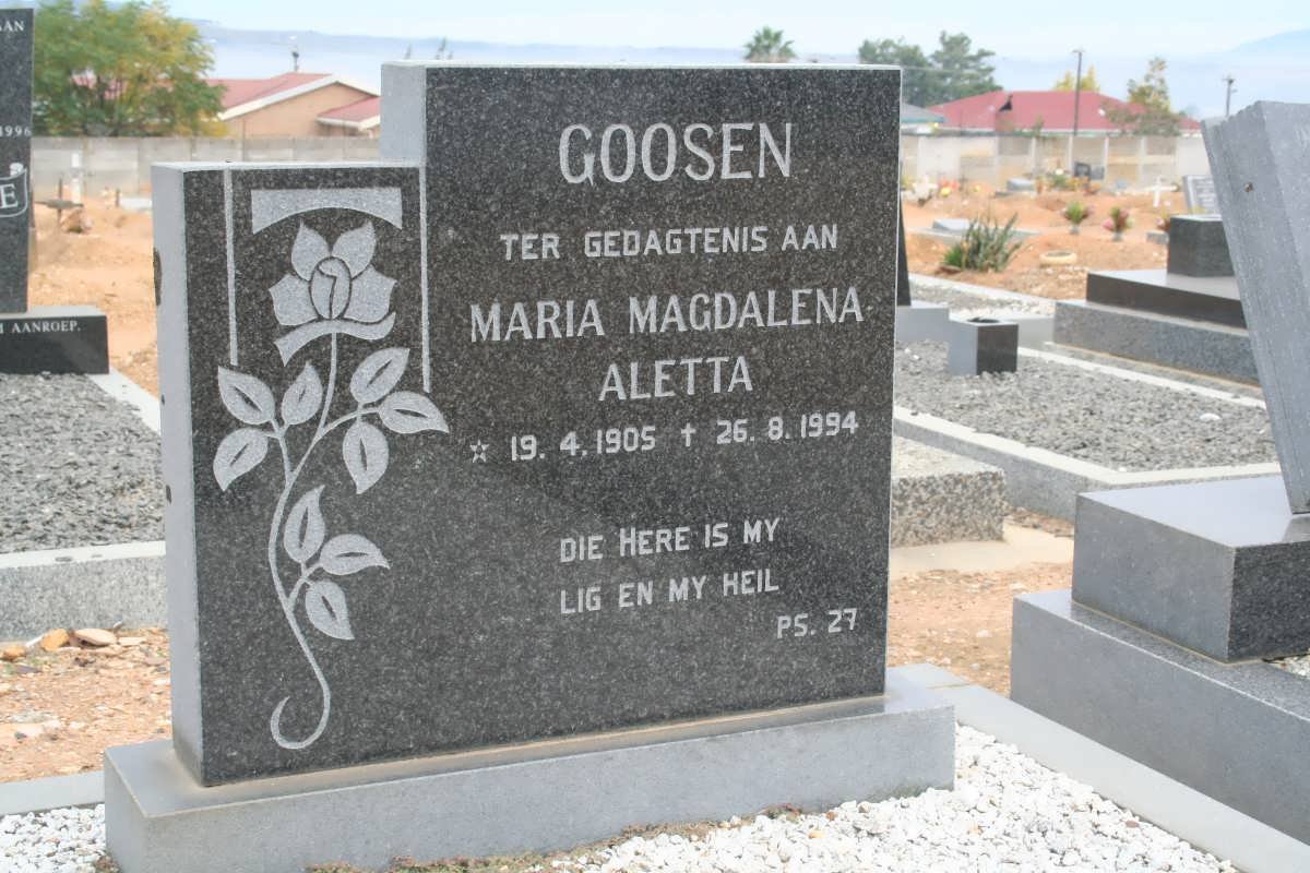 GOOSEN Maria Magdalena Aletta 1905-1994