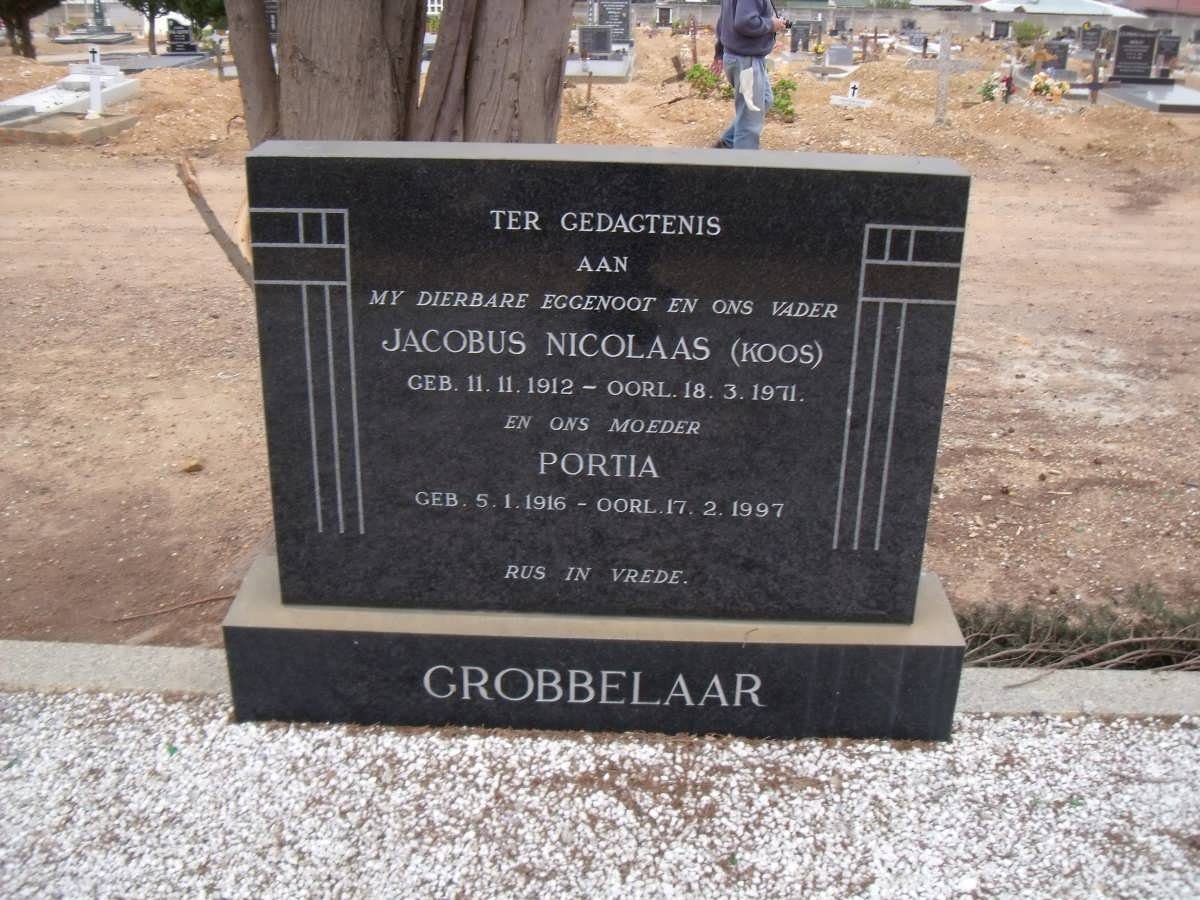 GROBBELAAR Jacobus Nicolaas 1912-1971 &amp; Portia 1916-1997