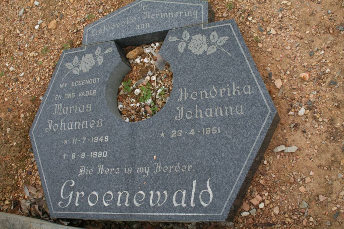 GROENEWALD Marius Johannes 1949-1990 &amp; Hendrika Johanna 1951-