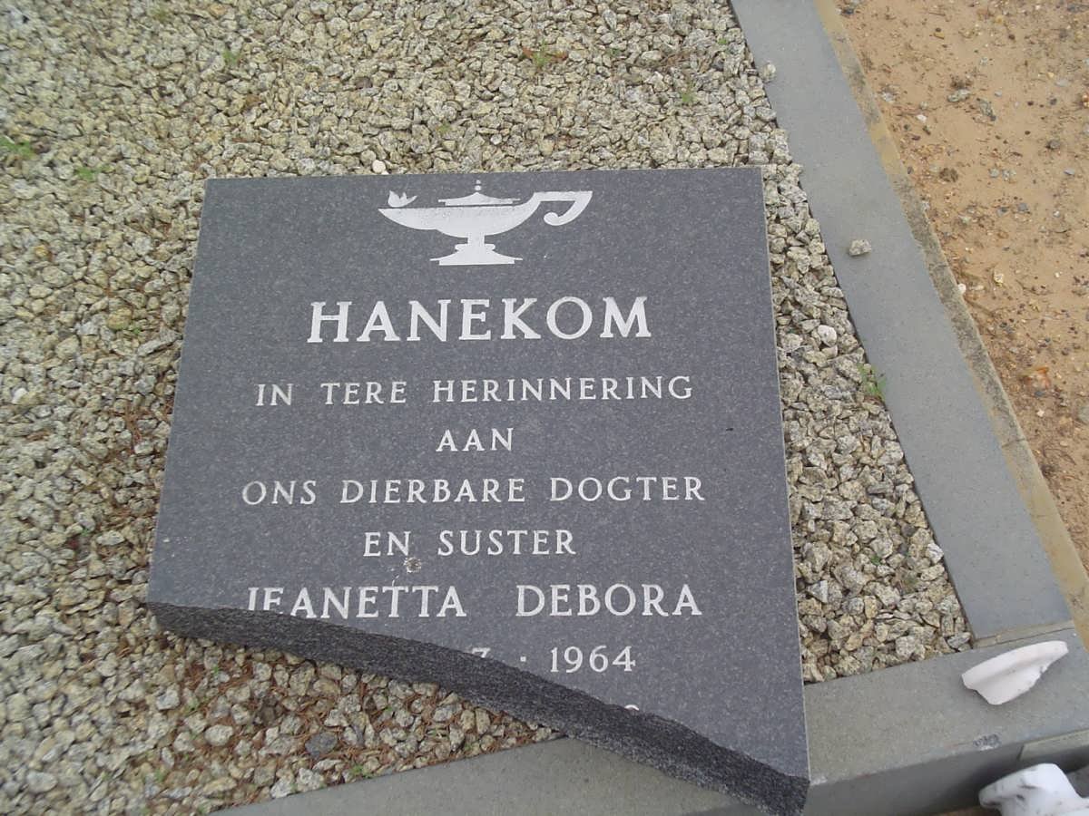 HANEKOM Jeanetta Debora 1964-1988
