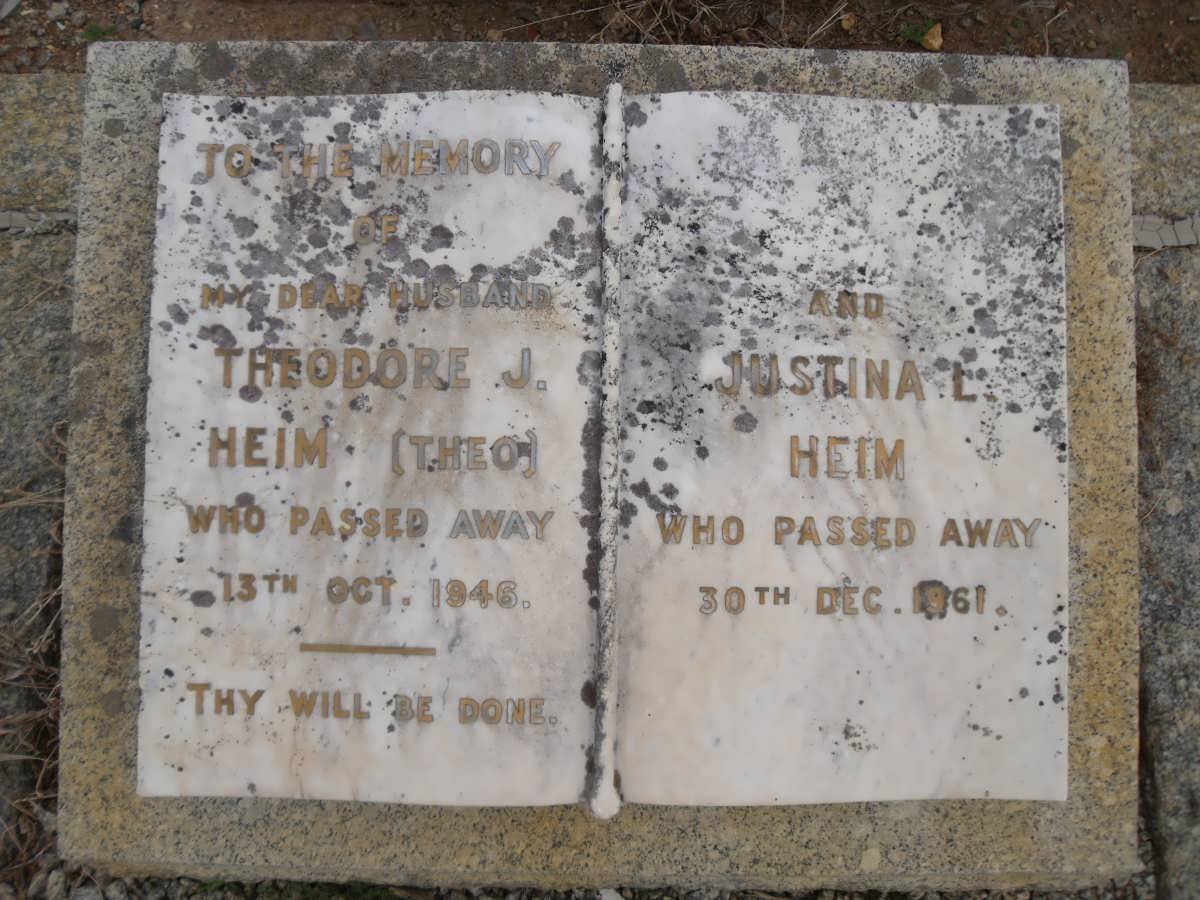 HEIM Theodore J. -1946 &amp; Justina L. -1961