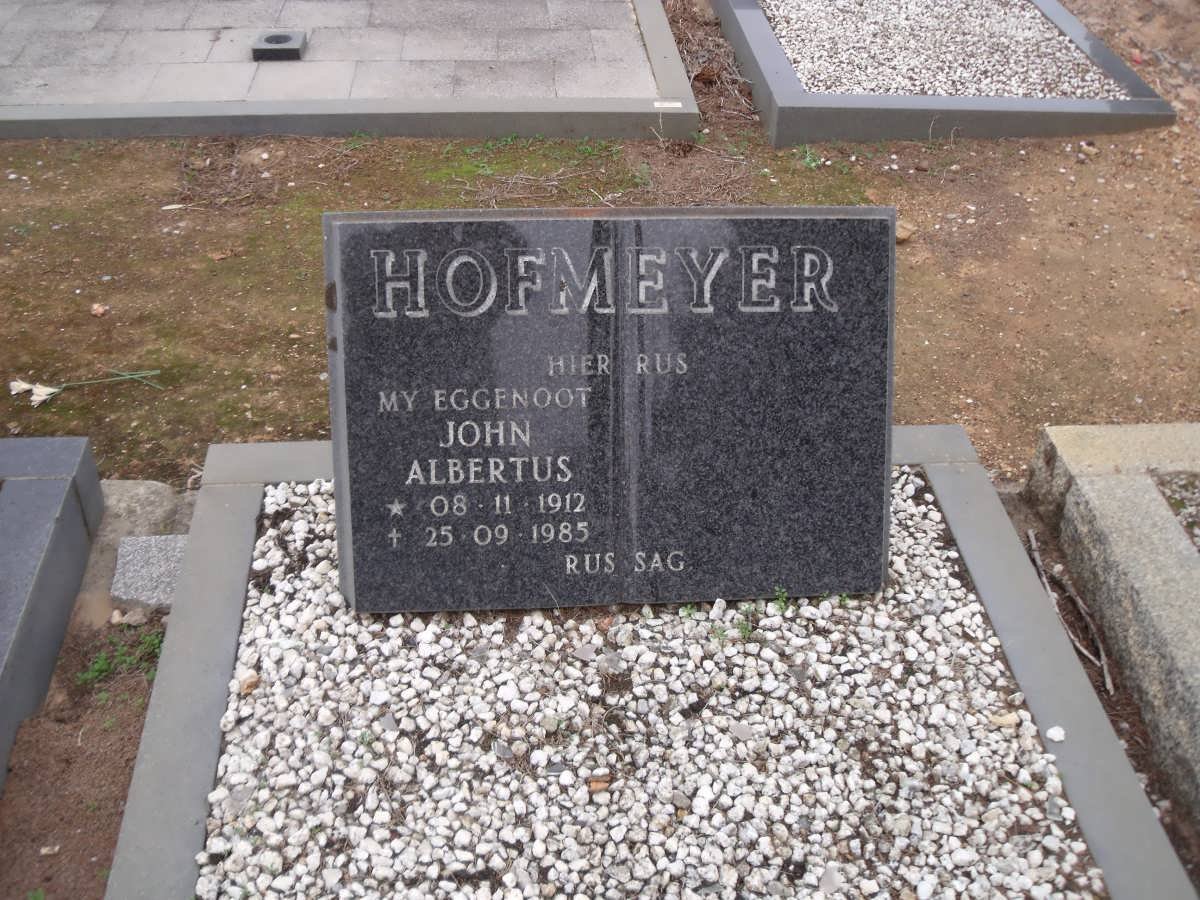 HOFMEYER John Albertus 1912-1985