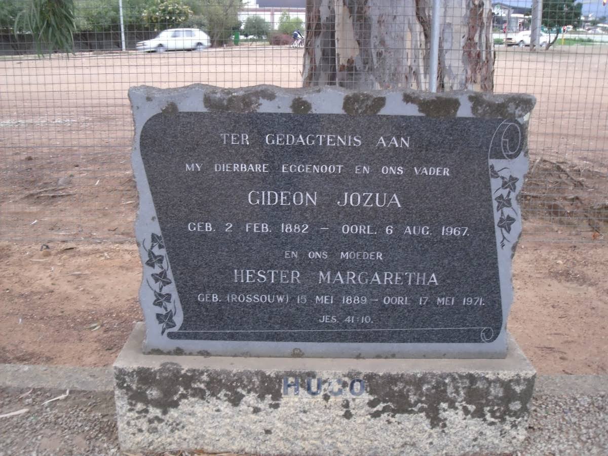 HUGO Gideon Jozua 1882-1967 &amp; Hester Margaretha ROSSOUW 1889-1971