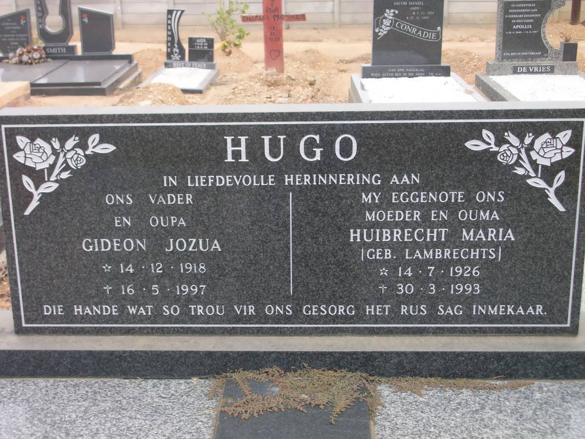 HUGO Gideon Jozua 1918-1997 &amp; Huibrecht Maria LAMBRECHTS 1926-1993