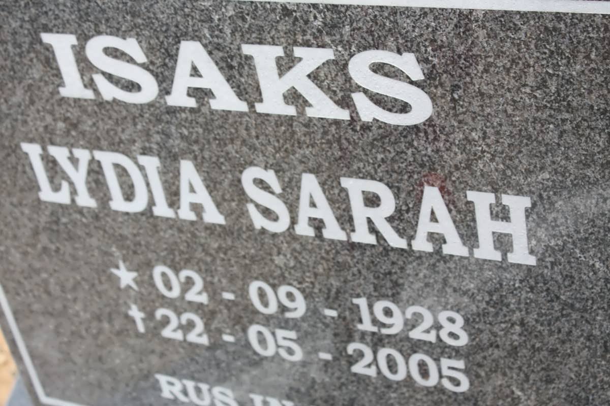 ISAKS Lydia Sarah 1928-2005