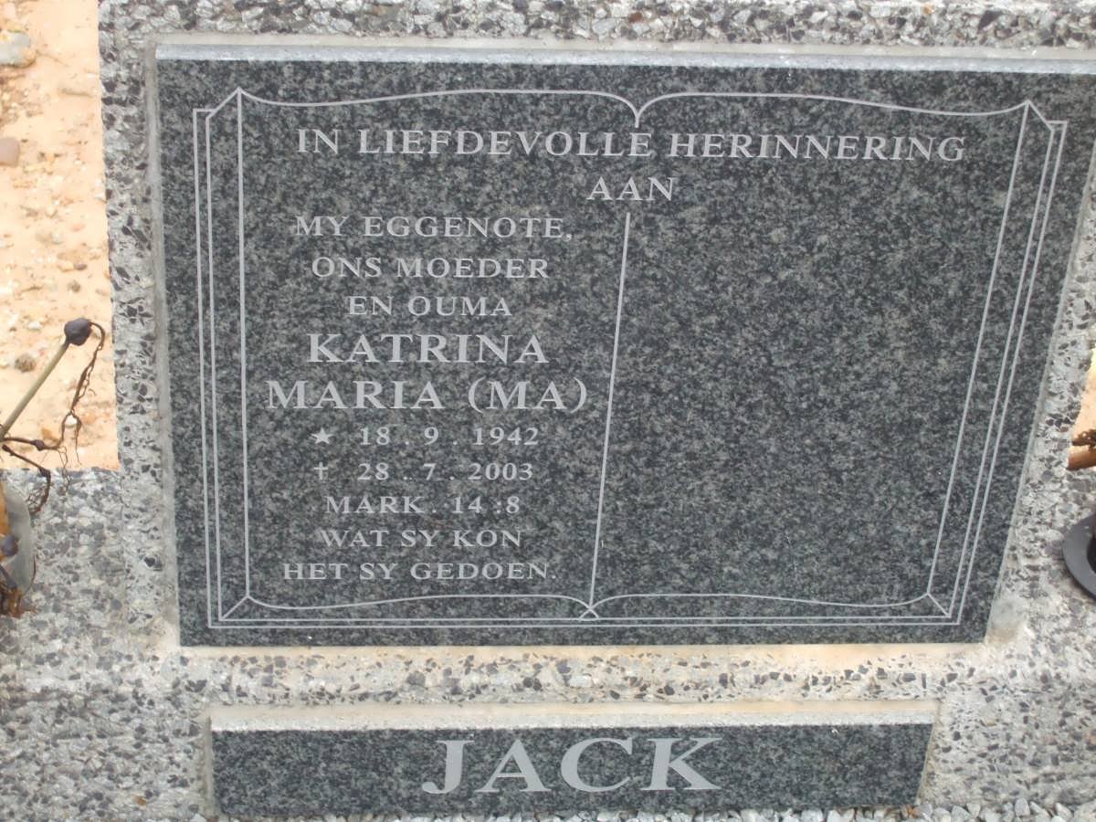 JACK Katrina Maria 1942-2003