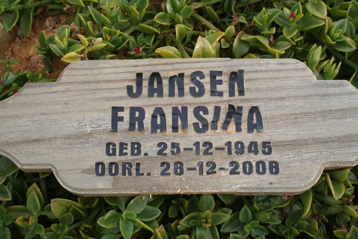 JANSEN Fransina 1945-2008