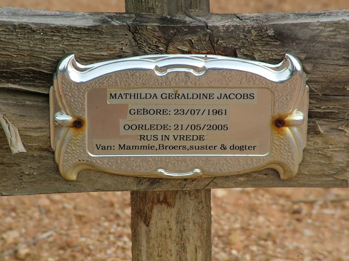 JACOBS Mathilda Geraldine 1961-2005