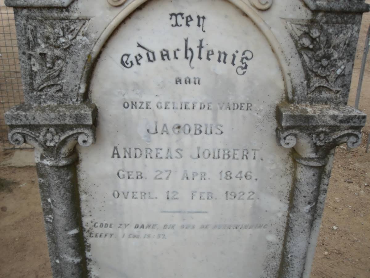 JOUBERT Jacobus Andreas 1846-1922