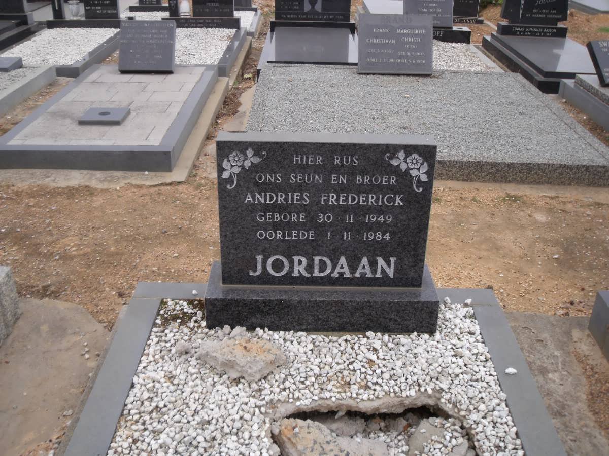 JORDAAN Andries Frederick 1949-1984