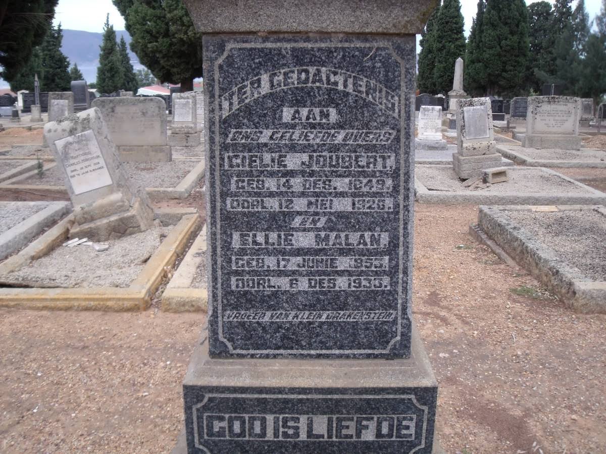 JOUBERT Gielie 1849-1926 &amp; Ellie MALAN 1853-1933