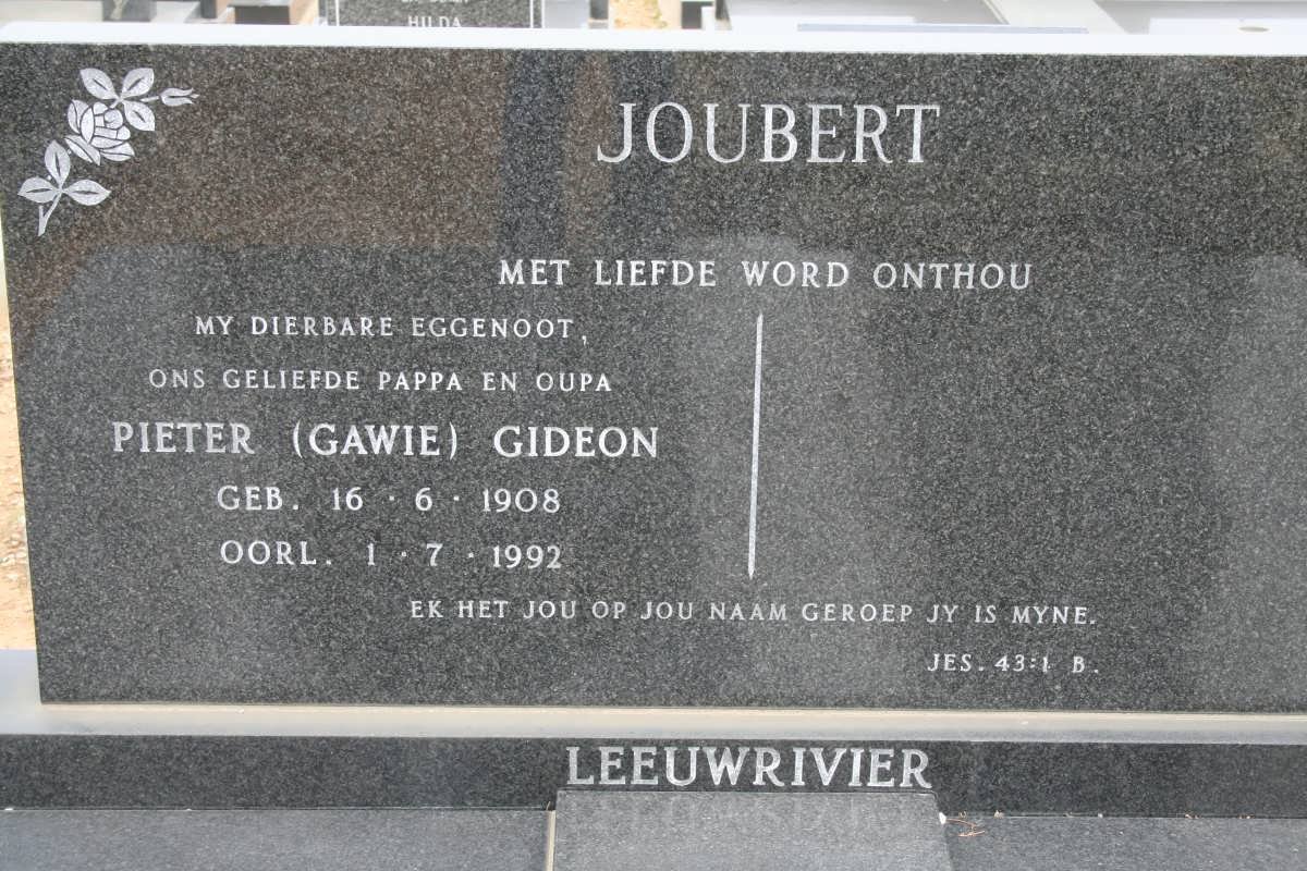 JOUBERT Pieter Gideon 1908-1992