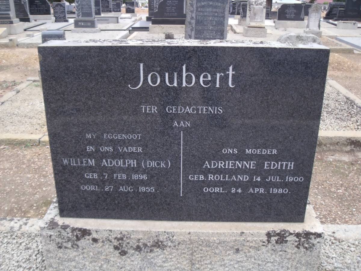 JOUBERT Willem Adolph 1896-1955 &amp; Adrienne Edith ROLLAND 1900-1980