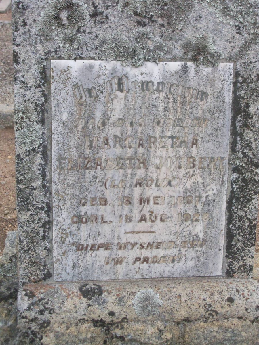 JOUBERT Margaretha Elizabeth nee Le ROUX 1867-1928