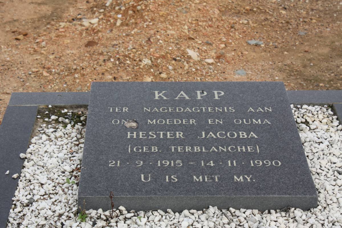 KAPP Hester Jacoba nee TERBLANCHE 1915-1990