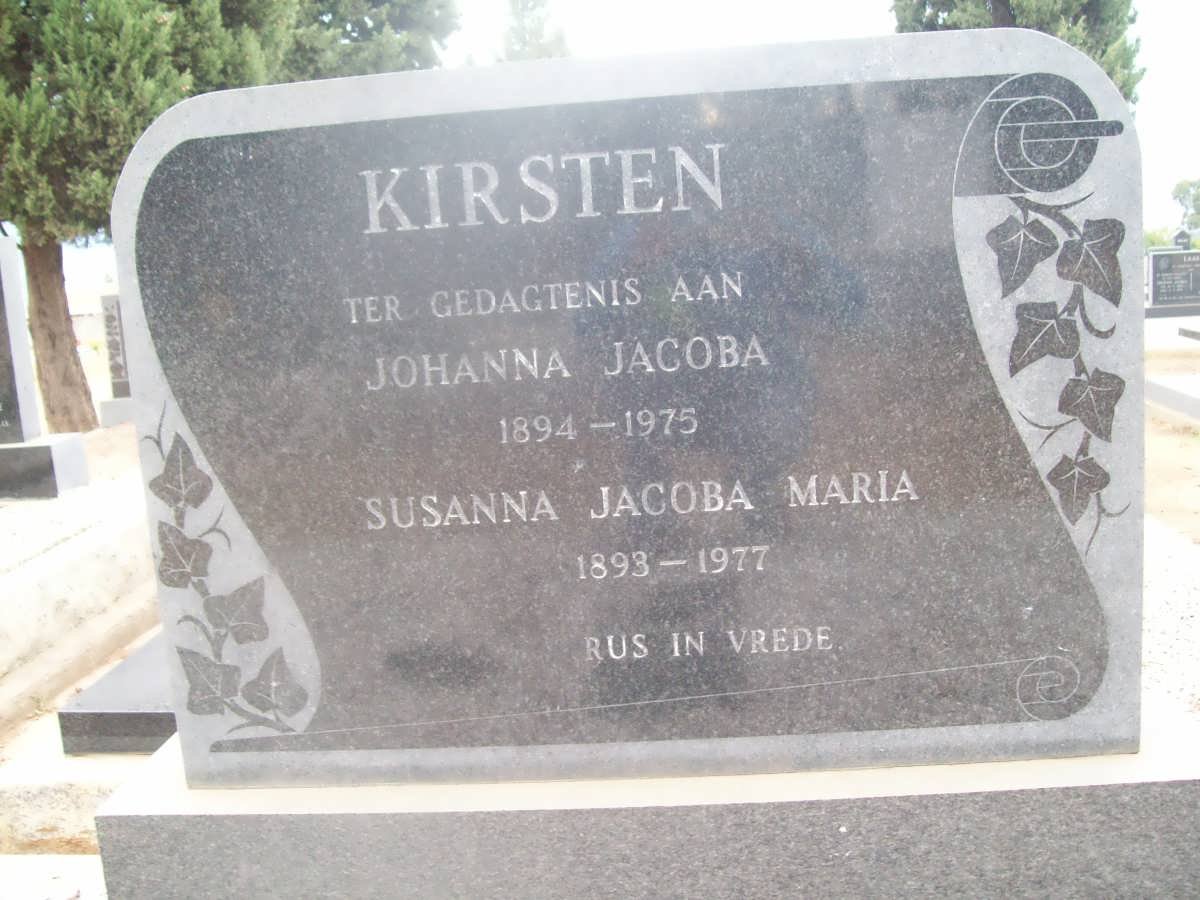 KIRSTEN Susanna Jacoba Maria 1893-1977