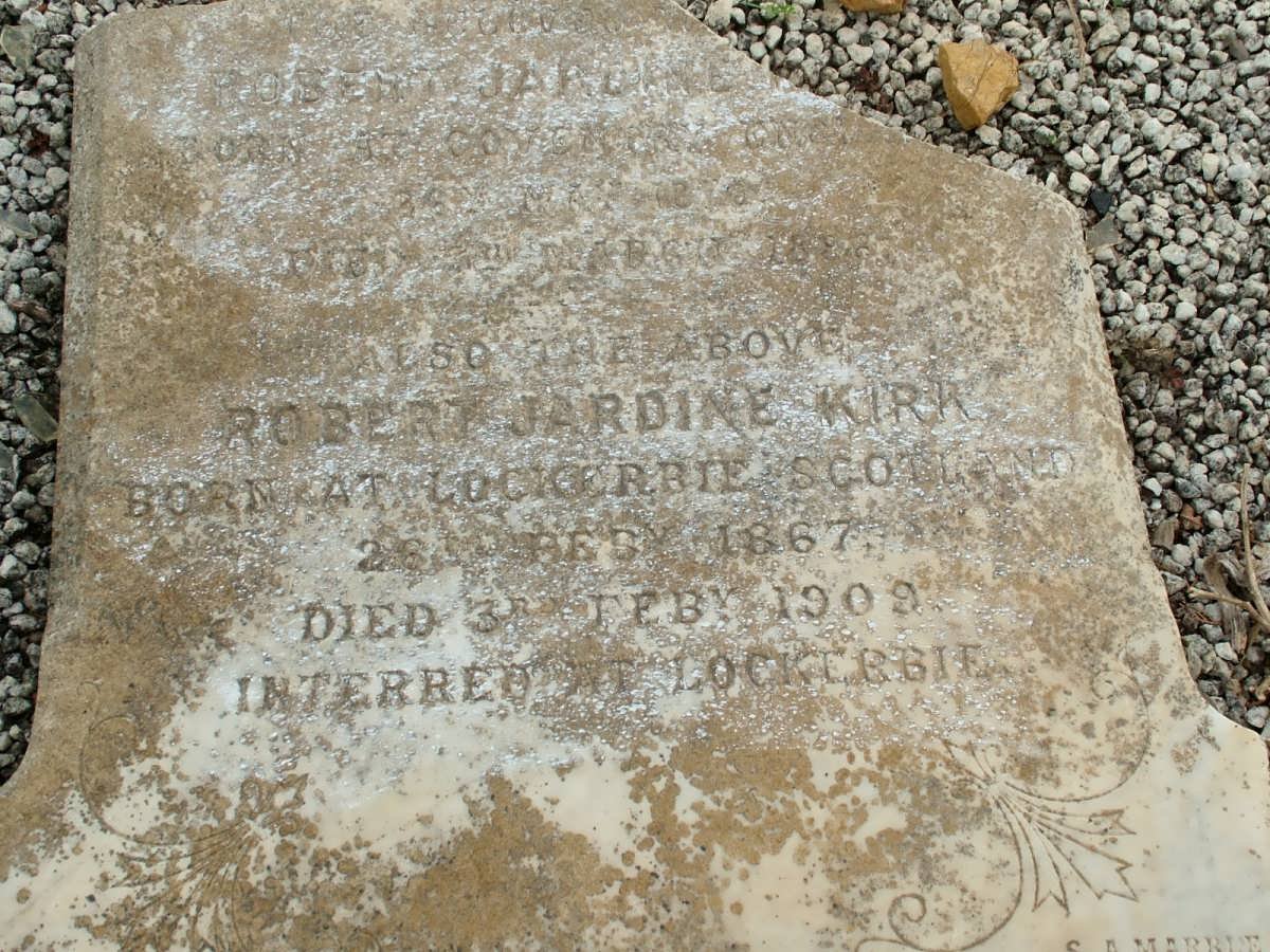 KIRK Robert Jardine 18??-1888 :: KIRK Robert Jardine 1867-1909