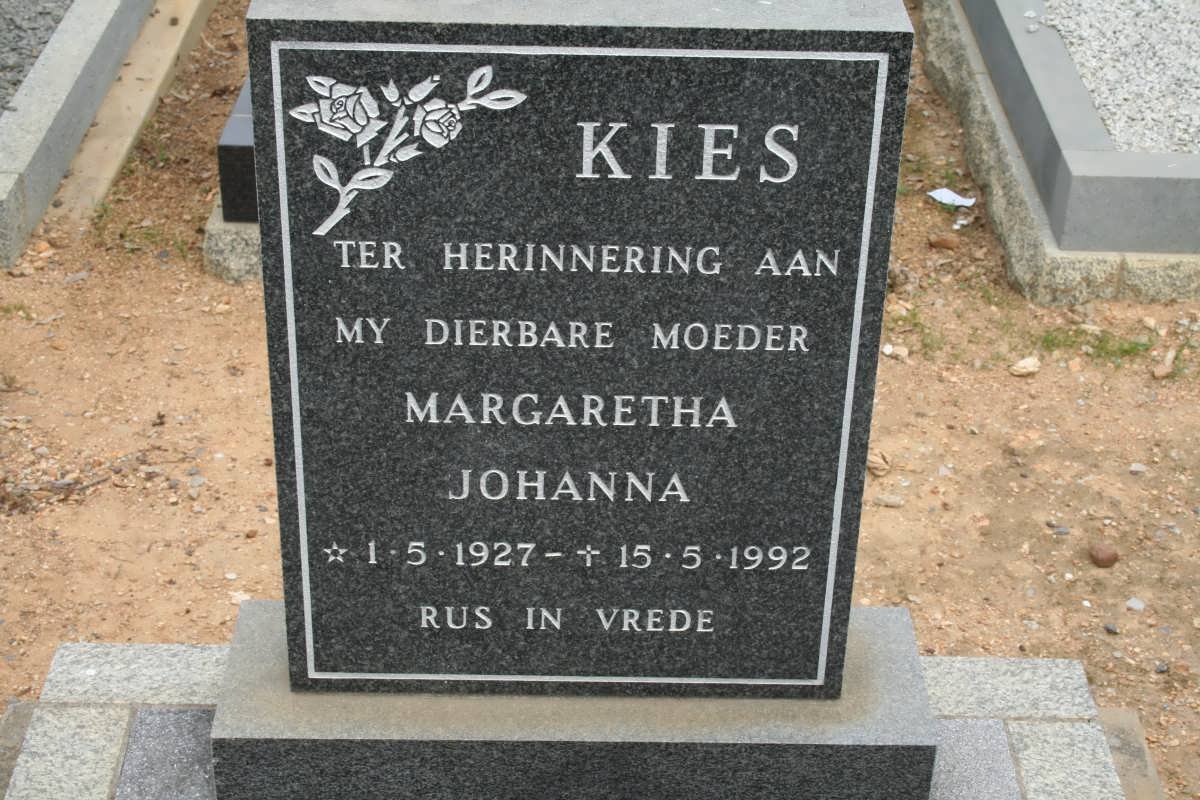 KIES Margaretha Johanna 1927-1992