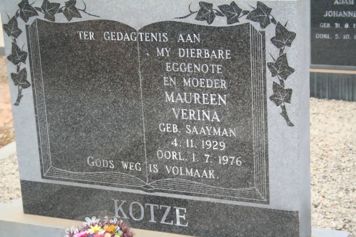 KOTZE Maureen Verina nee SAAYMAN 1929-1976