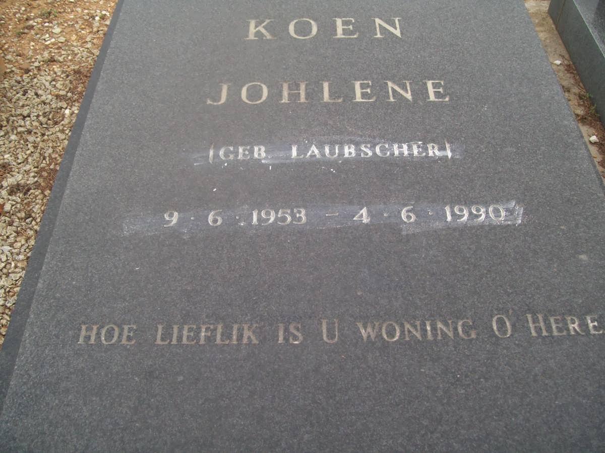 KOEN Johlene nee LAUBSCHER 1953-1990