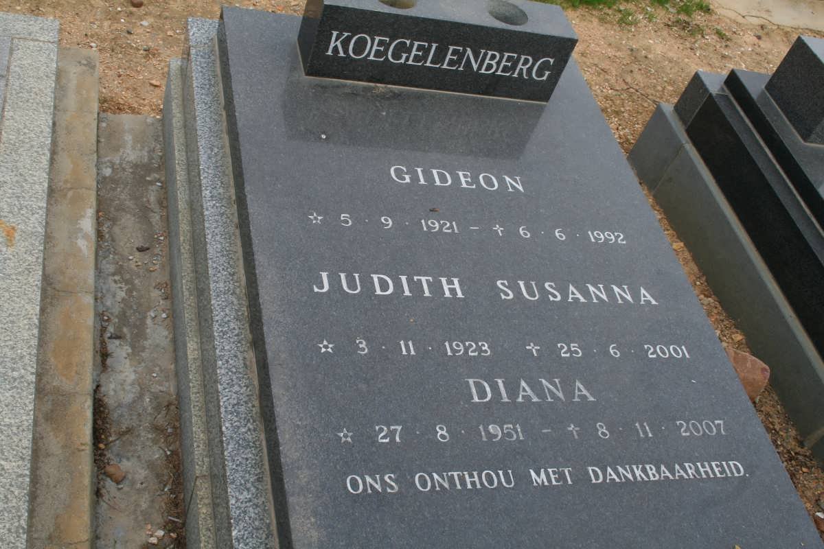 KOEGELENBERG Gideon 1921-1992 &amp; Judith Susanna 1923-2001 :: KOEGELENBERG Diana 1951-2007