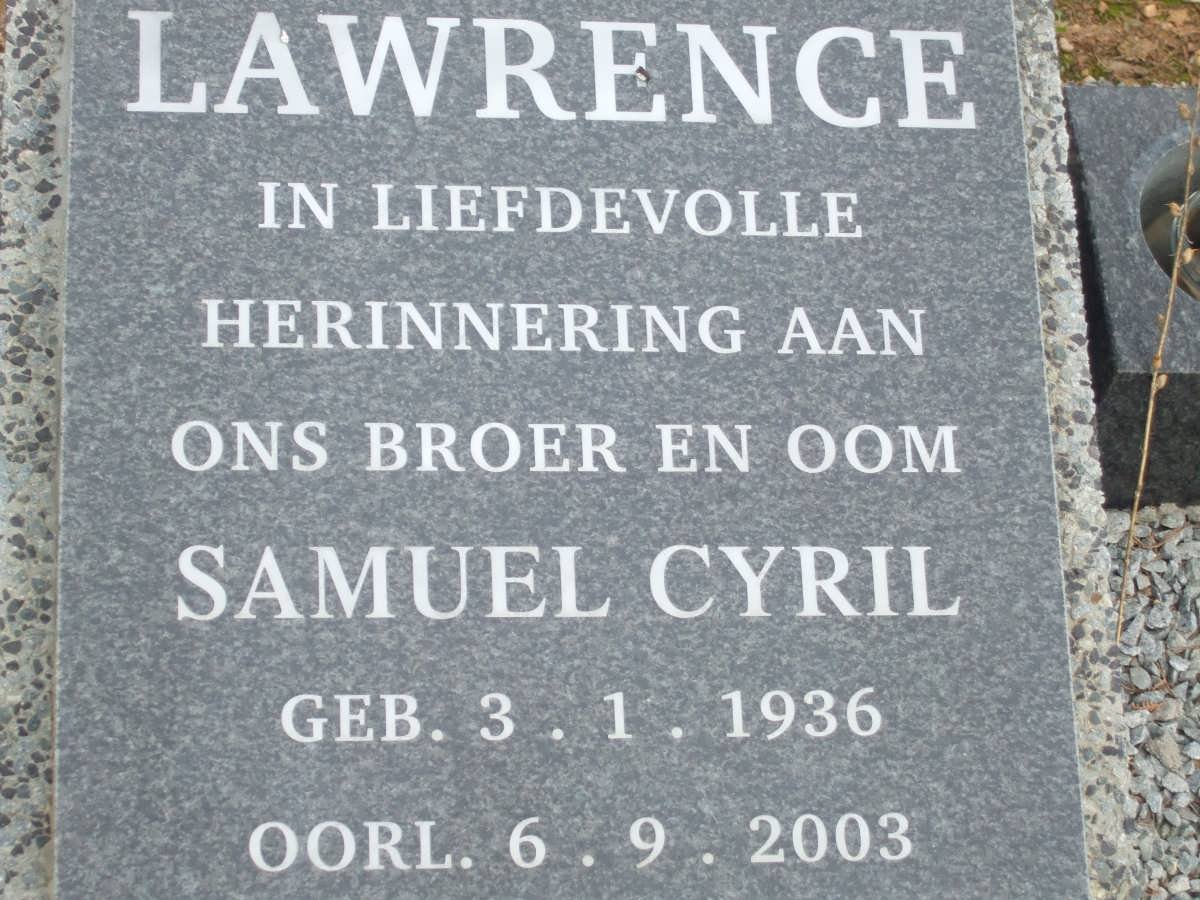 LAWRENCE Samuel Cyril 1936-2003