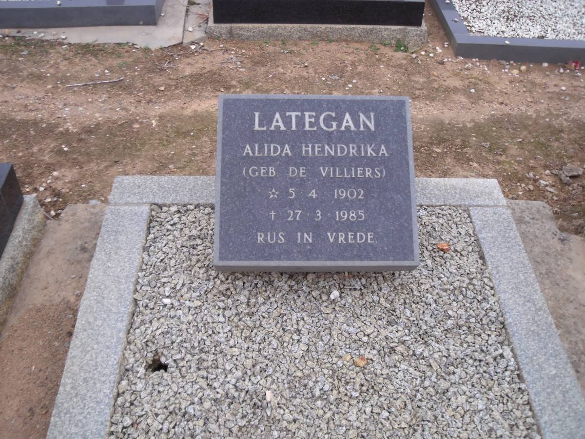 LATEGAN Alida Hendrika nee DE VILLIERS 1902-1985