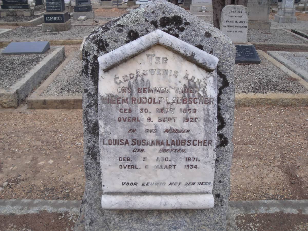 LAUBSCHER Wilem Rudolf 1859-1926 &amp; Louisa Susanna BOOYSEN 1871-1934