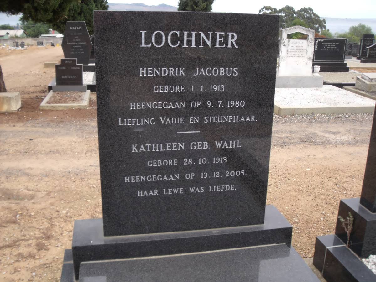 LOCHNER Hendrik Jacobus 1913-1980 &amp; Kathleen WAHL 1913-2005