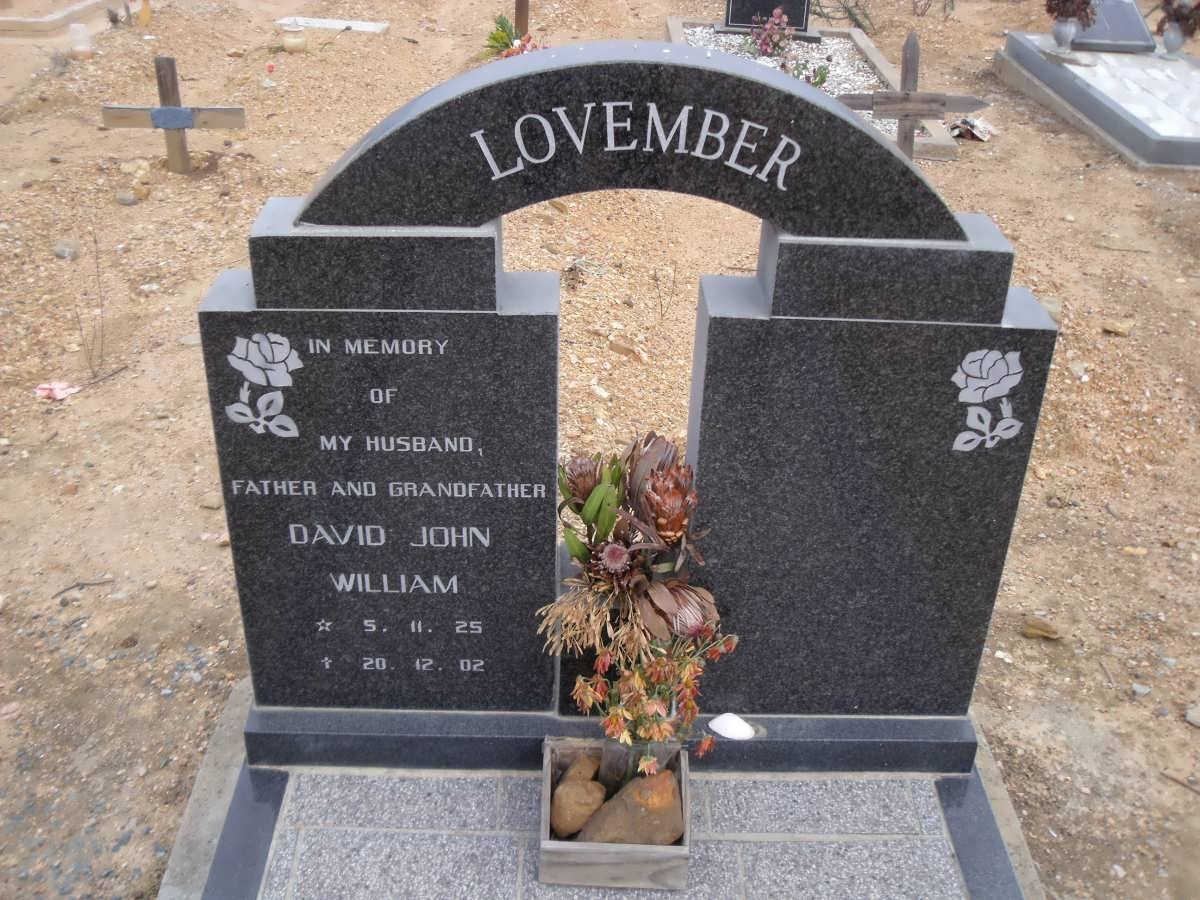 LOVEMBER David John William 1925-2002