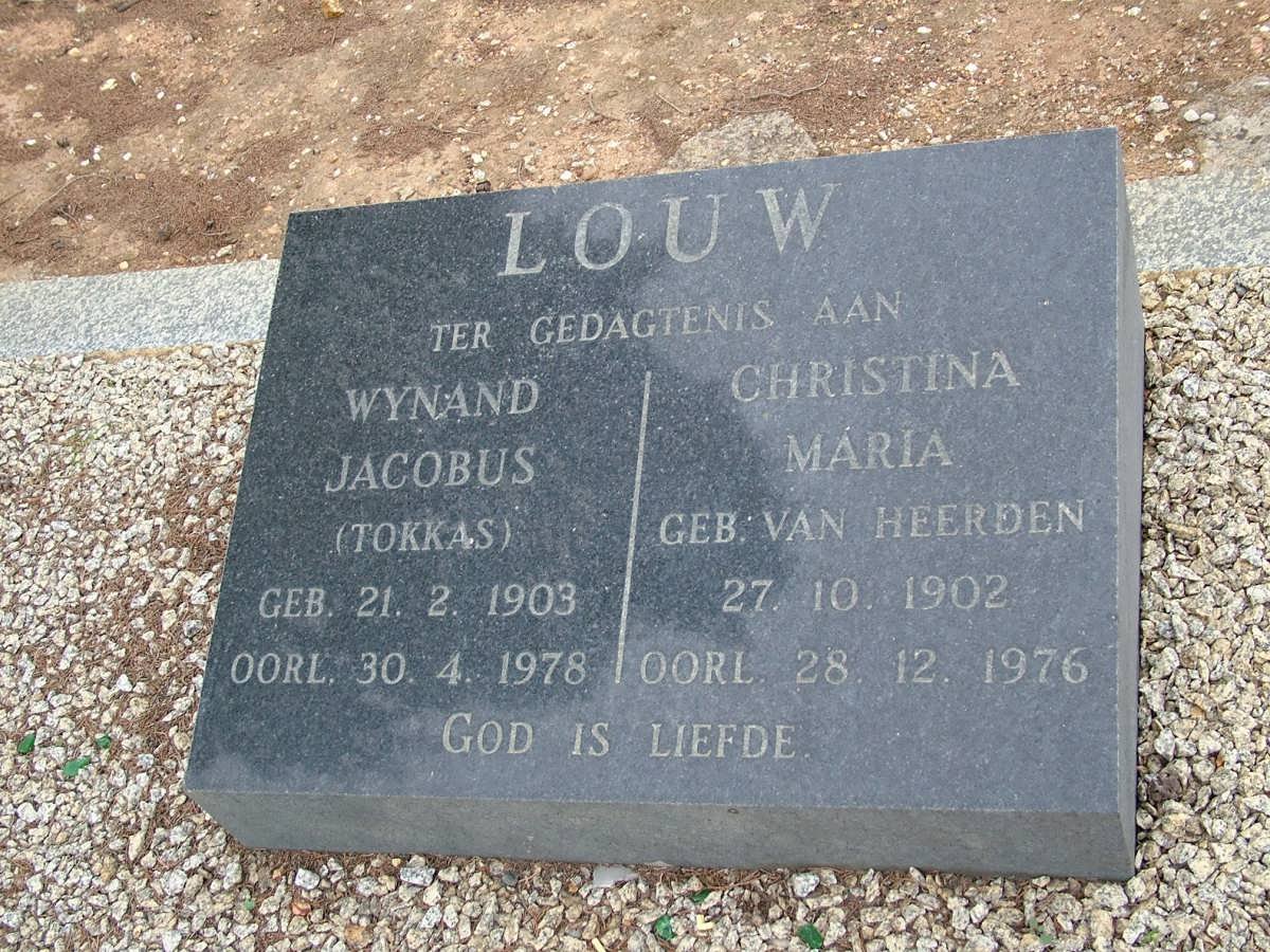 LOUW Wynand Jacobus 1903-1978 &amp; Christina Maria VAN HEERDEN 1902-1976