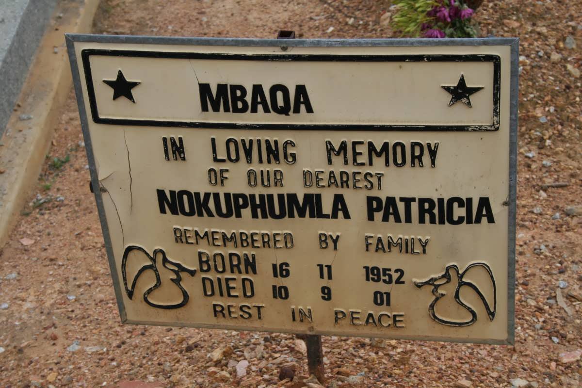 MBAQA Nokuphumla Patricia 1952-2001
